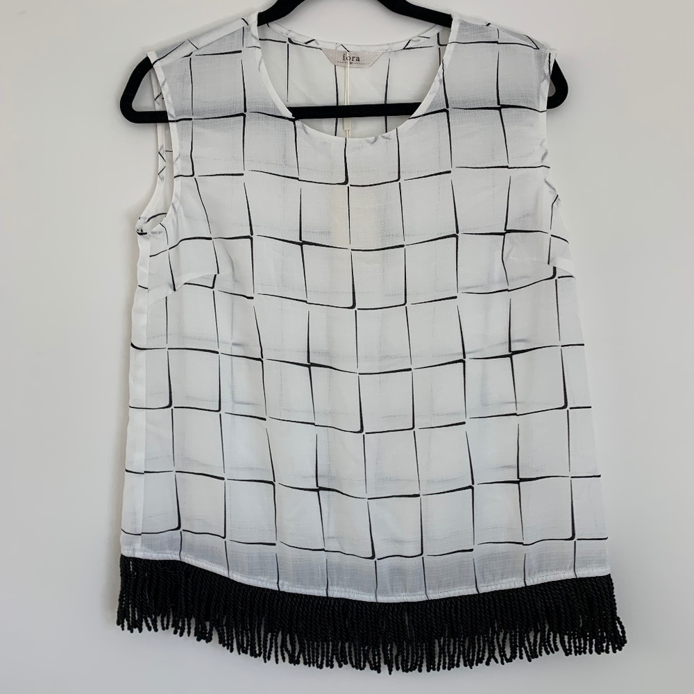 White Grid Top